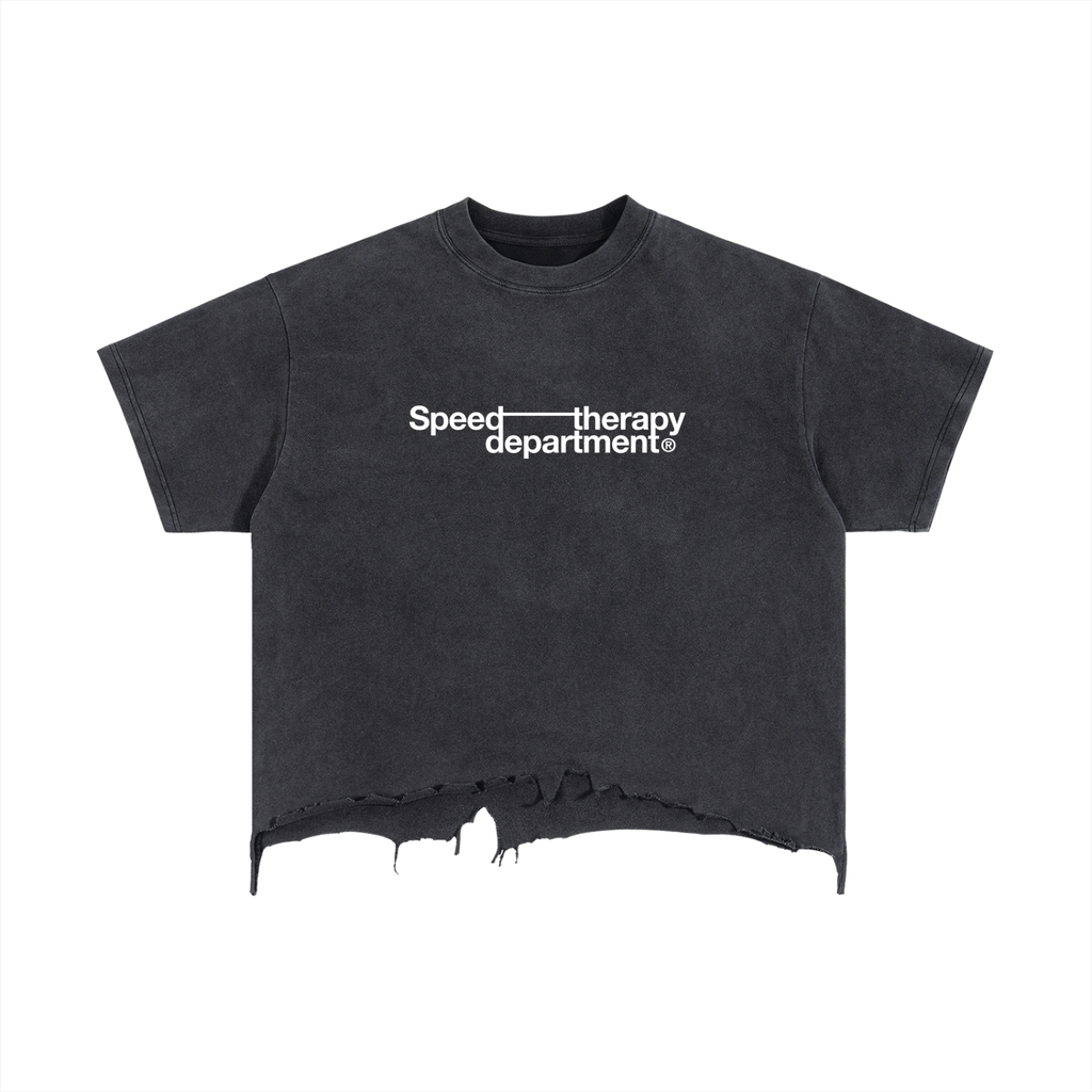 Speed therapy department Vintage Wash Boxy Distressed Hem T-Shirt