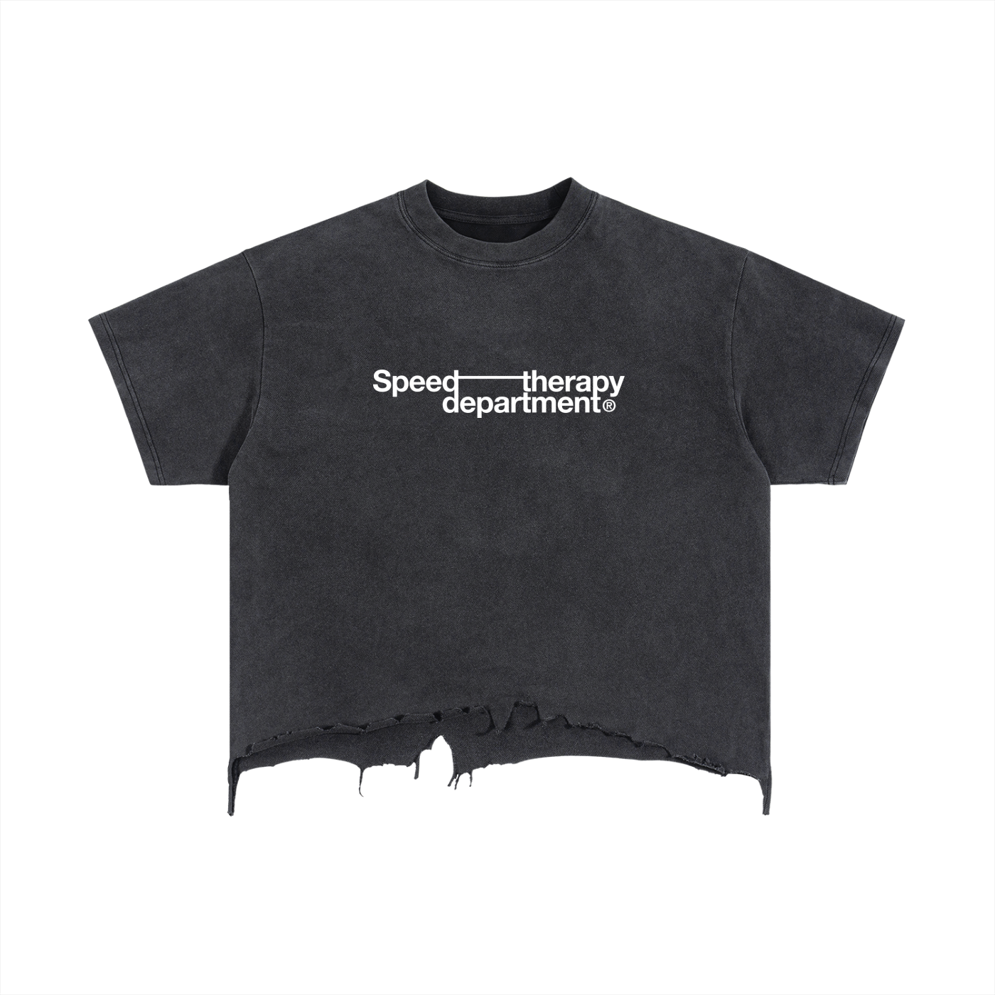 Speed therapy department Vintage Wash Boxy Distressed Hem T-Shirt