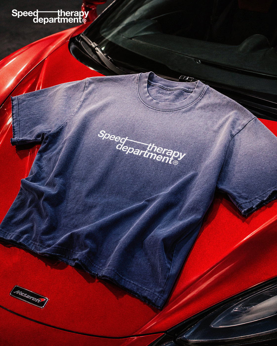 Speed therapy department Sun Fade Raw Edge T-Shirt